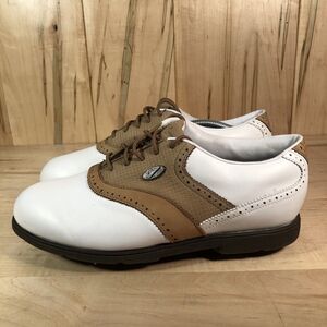 Nike Airliner White/Brown Saddle Golf Shoes Women Size 8 971202 Y3 Metal